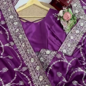 Royal Purple Embroidered Anarkali Suit