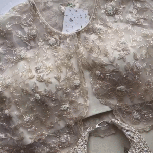 Ivory Embroidered Cape Jacket with Matching Dress