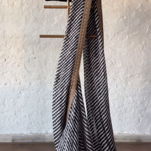 Black & Gold Hand-Embroidered Saree Set