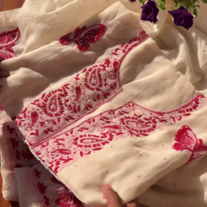 Off-White Kashmiri Embroidered Unstitched Suit Set