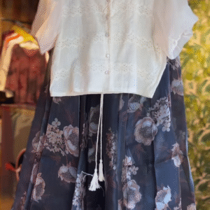 Moonlit Garden: Vintage Charm Skirt Set