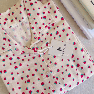 Soft Cotton Strawberry Print Nightwear Shirt