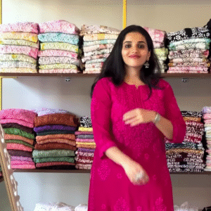 Raspberry Pink Embroidered Kurta Set