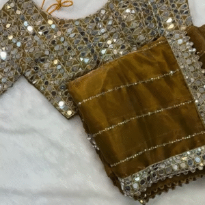 Golden Mirror-Work Lehenga Set