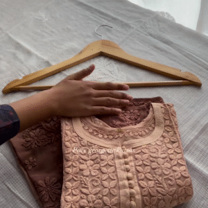 Aqua Green Pure Georgette Embroidered Kurta