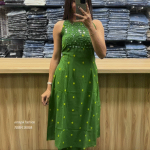 Midnight Black Mirror Work Cotton Kurta Set