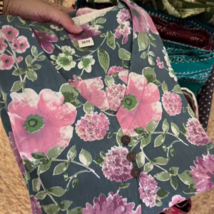 Elegant Purple Hand-Block Printed Cotton Kurta