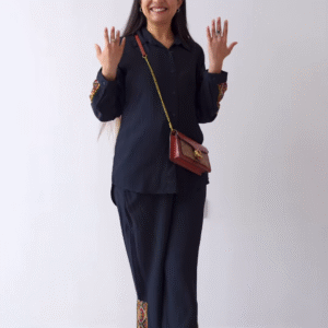 Elegant Black Embroidered Co-Ord Set