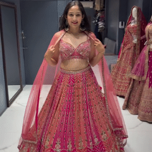 Radiant Pink Embellished Bridal Lehenga Set