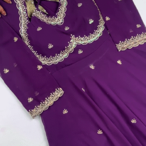 Royal Purple Anarkali with Scalloped Zari Detailing